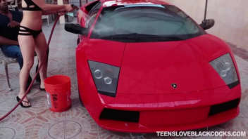 Lamborghini, Grosse Bite Et Une Amie En Action