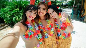 Hazel and Remi get revenge on their buddies in a hot luau party