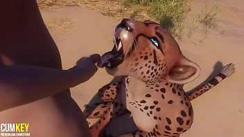 Furry Girl et Homme dans l'Action | Bête Poilue | Vie Sauvage 3D